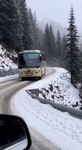 72K views · 82 reactions | Bus Crashes on Snowy Mountainside Road A...