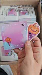 12K views · 281 reactions | I made a full tutorial on how I make sticky notes because so many people ask me about this process. I only work with 3m post it brand print companies, but their minimum print quantities are usually really high. It is what it is and I'm glad I can still print designs in smaller batches to try out, especially for spooky season! #stickynotes #postits #stationeryshop | Jem and Cozy | Facebook