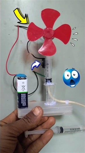 DC Motor and syringe 💉dc fan 🪭#shortsfeed #electricmotor #youtubeshorts #experiment