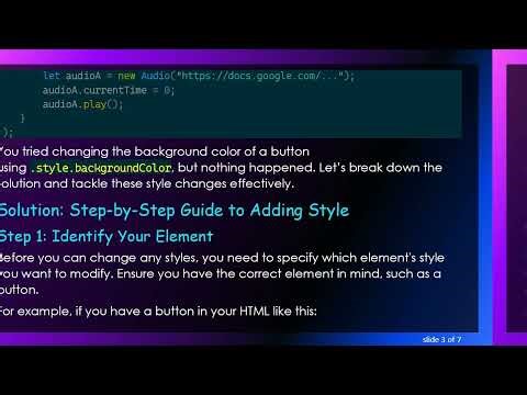 Improve Your JavaScript Event Listeners by Adding Style Changes