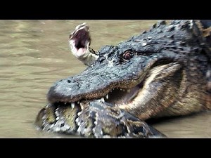 Python vs Alligator 13 - Real Fight - Python attacks Alligator