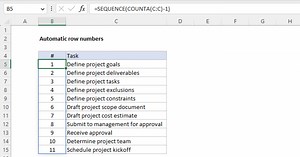 Automatic row numbers