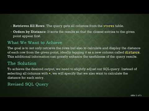 How to Retrieve Distances in SQL Queries for Your Database