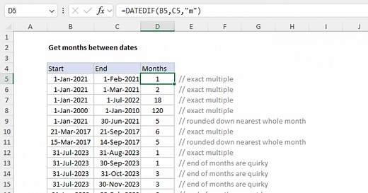 Get months between dates
