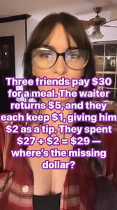 227K views · 162 reactions | The missing dollar The restaurant math trick that fooled millions This original video was produced by Network Media LLC Productions, Rick Lax and Dana Vermette #riddle #reels #brainteaser #fblifestyle #viral | Dana's Brainteasers | Facebook