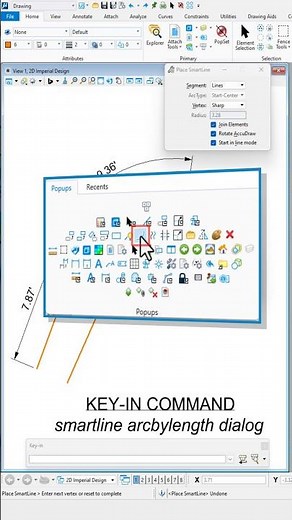 Placing an Arc by Length and Radius using Smartline #microstation #tutorial