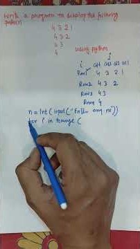 Python Pattern Program | Print Reverse Number Pattern 4 3 2 1 | Nested Loop Explained #shorts