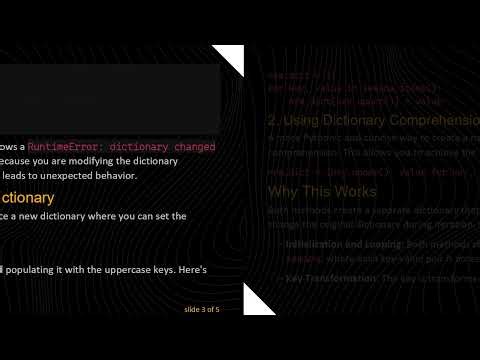 How to Successfully Change the Keys of a Dictionary in Python