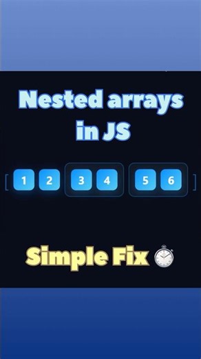 Nested Arrays in JavaScript — Simple Fix ⚡ #codingtips #coding #js #css #hack #array #development