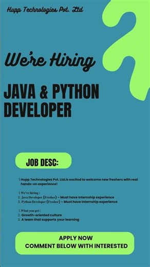✨Fresher Developer Jobs 2025 💻✨ Java & python Ahmedabad Hiring #itjobs #shorts #ytshorts