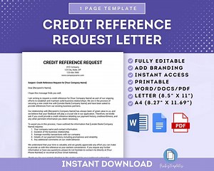 Credit Reference Request Letter Template, Credit Check Request, Creditworthiness Reference Letter, Credit Inquiry Letter Template - Etsy