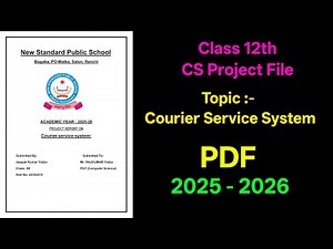 Courier Service System Project File for Class 12 Computer Science | 2025-2026 With PDF