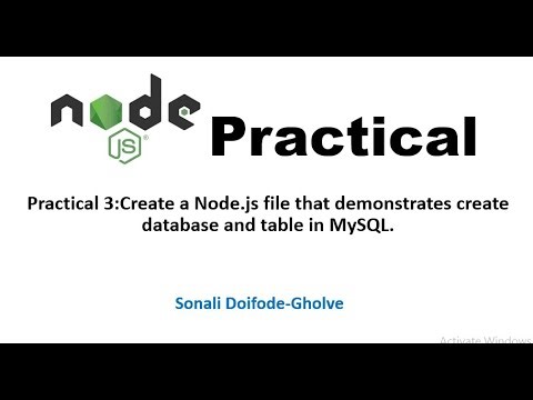 Create a Node.js file that demonstrates create database and table in MySQL.