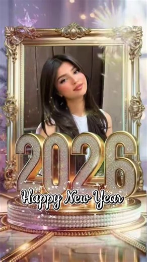 Tutorial de retrato com moldura dourada para Ano Novo 2026