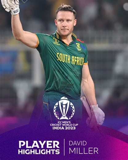 #OnThisDay last year, David Miller scored a brilliant century on a tough wicket in the #CWC23 semi-final against Australia 👊 Watch the highlights 🎥 | ICC - International Cricket Council