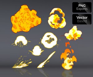Animated 2D Explosions and Effects by Facepalmpt