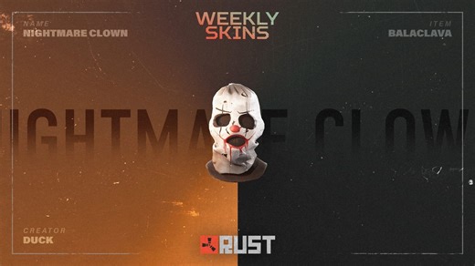 The weekly community skins are now available on the Steam item store! Don't miss out and grab some Halloween-themed skins! 👻🤡 View this week's collection here: https://store.steampowered.com/itemstore/252490/ | Play Rust