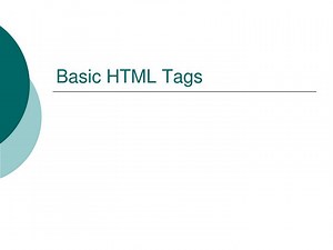 Basic HTML Tags - SlideServe