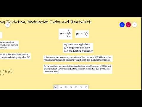 FM and PM Modulation Index, Frequency Deviation, Bandwidth, etc.