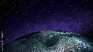 Planet intro.Moon and stars opener.Out of space sci fi background.Milky way and stars. Stock Video