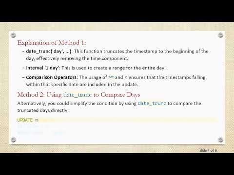 Updating a PostgreSQL Table Based on a Date Range
