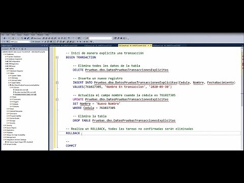 Uso básico de BEGIN TRAN, COMMIT, ROLLBACK en SQL Server
