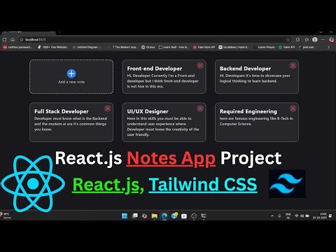 Build a Notes App with React.js & Tailwind CSS | Full Tutorial for Beginners