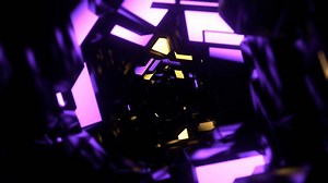Purple and Yellow Abstract Transforming Alien Corridor Background VJ Loop in 4K