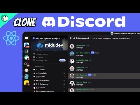 Discord clone con React y CSS (Grid + Flexbox) - 2025