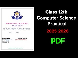 Class 12 Computer Science Practical Record | CBSE Board Practical File 2025–26