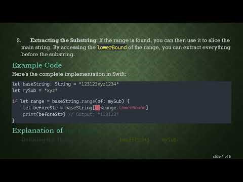 How to Efficiently Get a String Before a Substring in Swift