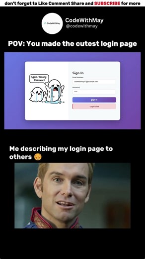 Cute Ghost Login Page 👻 | HTML CSS UI Design #shorts