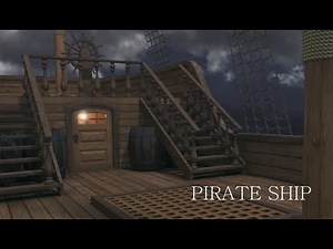 Pirate Ship ASMR Ambience - Sleeping Under the Deck of a Pirate Ship at Night – Captain Cabin, Waves
