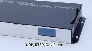 4 Channel 4K H.265 264 MJPEG HDMI Video Encoder with Screen, Max 16 Feeds Output, Extra Audio HTTP RTSP RTMP RTMPS SRT UDP RTP IPTV Video Encoder for Live Broadcast Facebook YouTube Twitch