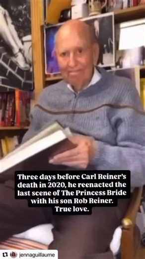 Joy-Ann Reid on Instagram: "This moment between legendary comedian #carlreiner and #robreiner is just about the sweetest and also saddest thing ever. #riprobreiner and #michelereiner too. They’re all reunited in spirit. . Repost from @philipwagner2.0 • Rob Reiner wanted to make The Princess Bride - a story about a father sharing his favourite book with his son - because it was his favourite book, given to him by his father Carl Reiner. That act of love became a grandfather reading to his grandso