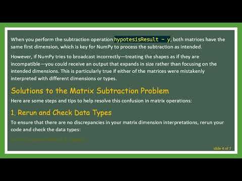 Resolving Matrix Subtraction Confusion in Python