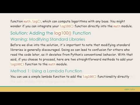 How to Add a log100() Function to the Python Math Module