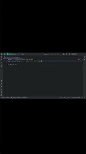 Weight Conversion Program #python #programming #pythonshorts #yotubeshorts #bca #learnpython