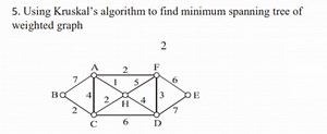 Using Kruskal's algorithm to find minimum spanning tree of weig... | Filo