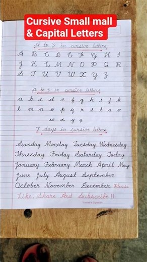 Cursive Capital & Small Letters | ABCD Cursive Writing | #abcd #cursive #writing #alphabet #shorts