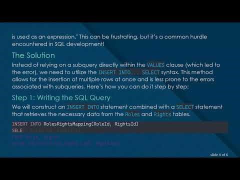 Inserting Multiple Rows in SQL with SubQueries