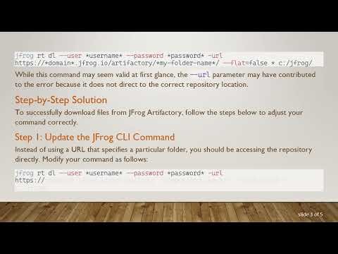 Resolving the 405 Method Not Allowed Error in JFrog Artifactory CLI