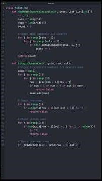 Leetcode 840: Magic Squares in Grid - Python Coding Challenge Explained