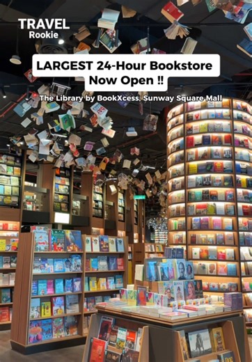 Southeast Asia’s Largest 24-Hour Bookstore is opening in KL 😱 A massive 38,000 sq. ft playground of books, design, culture, and pure imagination🤯🔥 Built to be Southeast Asia's latest cultural landmark - you can study, dine, create, wander...or simply exist 24/7 🌙 Rising across two stunning levels at Sunway Square Mall, expect: 🏛️ Floor-to-ceiling shelves 📖 Hidden nooks 🌙 A space that transforms day & night 🖼️ Unique immersive designs throughout the place & more And it’s not just books, i
