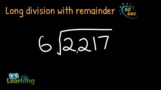 Long division, with remainder | K5 Learning
