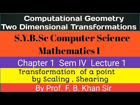 Transformation of a point by scaling and shearing - Computational Geometry - Prof. F. B. Khan sir