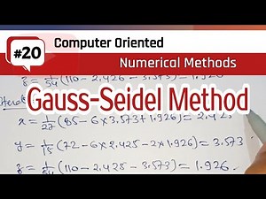 Gauss Seidel method | Iterative method in numerical methods