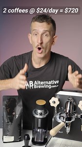 259K views · 79 reactions | $12 coffees? That’s not inflation... That’s insanity. With prices on the rise, Josh shows how investing in a home setup can save you serious cash (and your dignity). Because paying $84 a week for average coffee just isn’t it anymore. | Alternative Brewing | Facebook