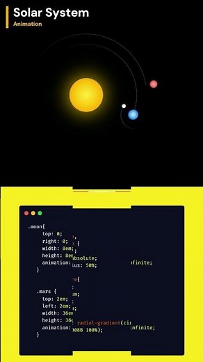 💫 The Magic of Coding: I Built a Solar System Animation! 🔥 #shorts #coding #css #html #programming