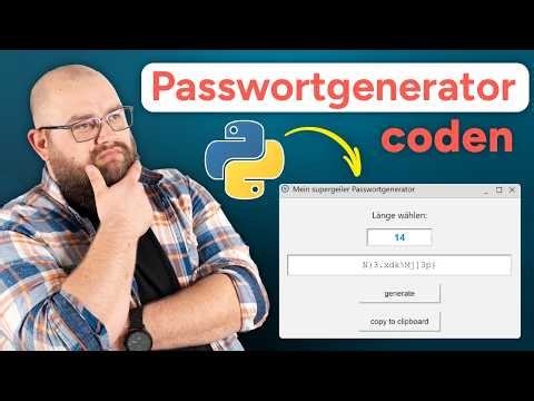 Python Anfängerprojekt: Passwortgenerator coden in 30 Minuten (Tutorial Deutsch)